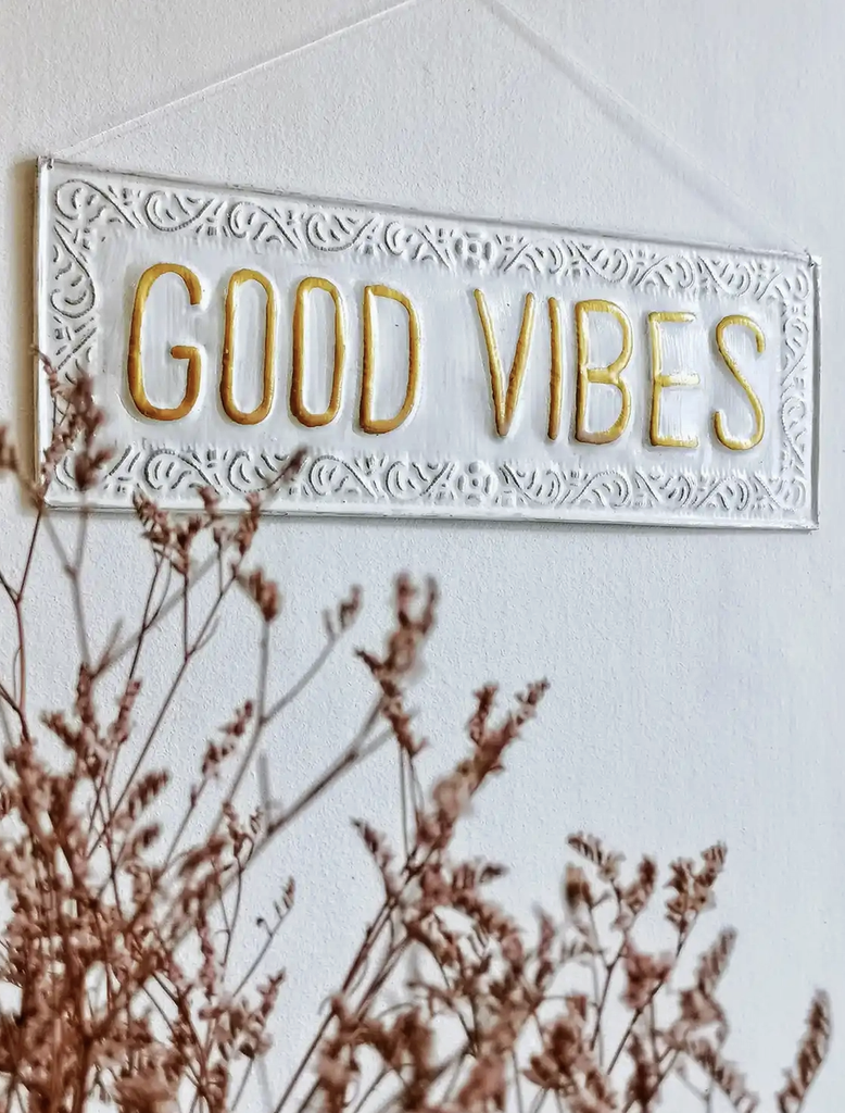 Plaque Décorative En Métal - Good Vibes