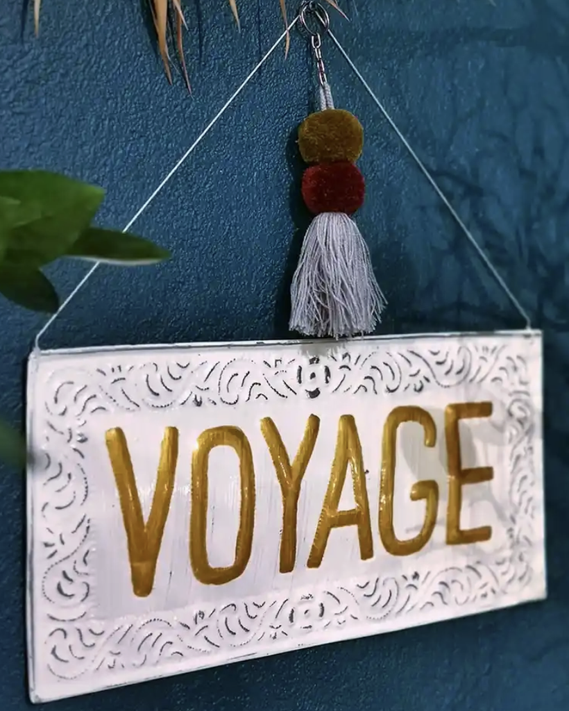 Plaque Décorative En Métal - Voyage