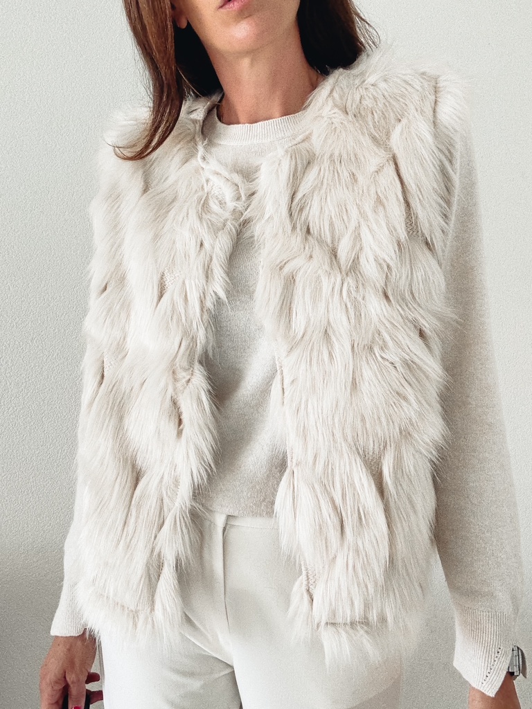 MANIDOU - Mini-Gilet Tibet - Panna