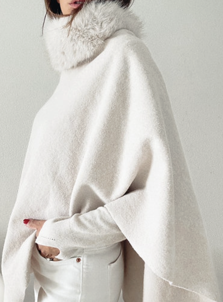 MANIDOU - Mini-Poncho Eskimo - Panna