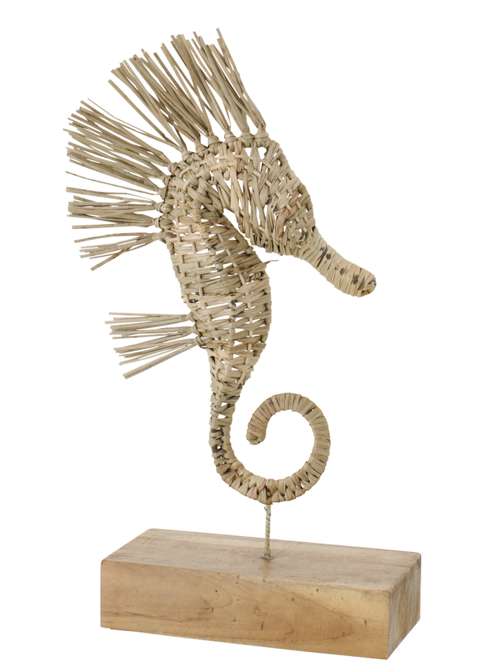 Hippocampe sur Socle - Herbe Naturelle (petit)