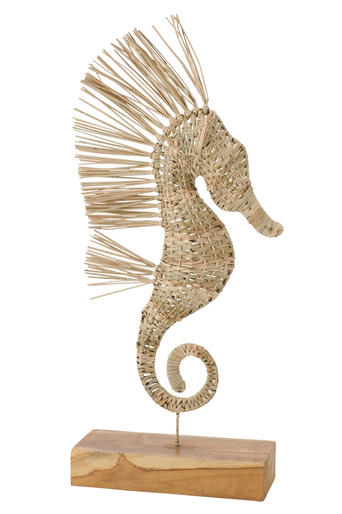 Hippocampe sur Socle - Herbe Naturelle (grand)