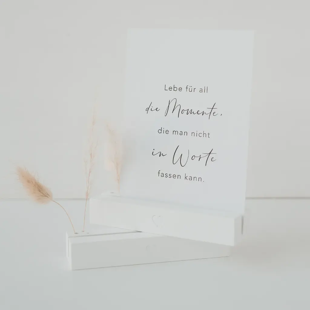 Porte-Carte Bois Blanc (duo) - Coeur