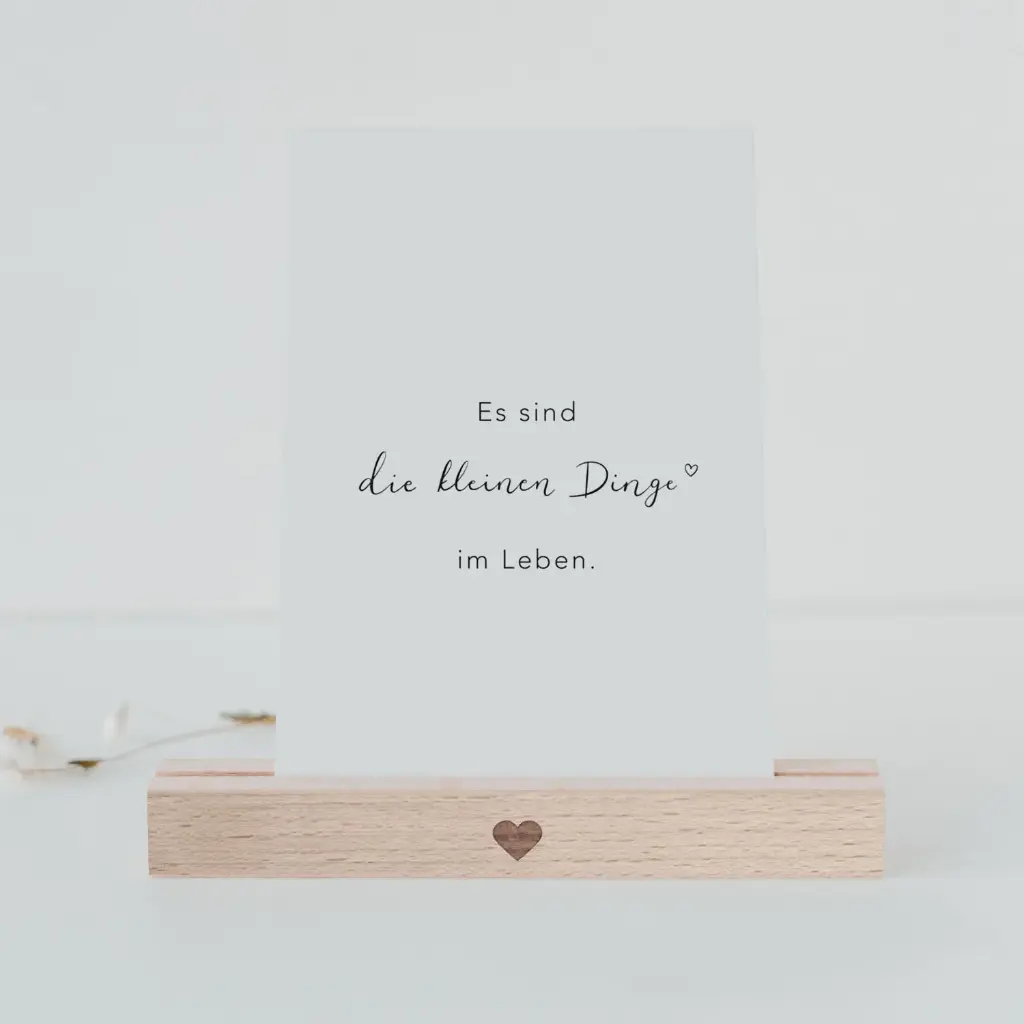 Porte-Carte Bois (duo) - Coeur