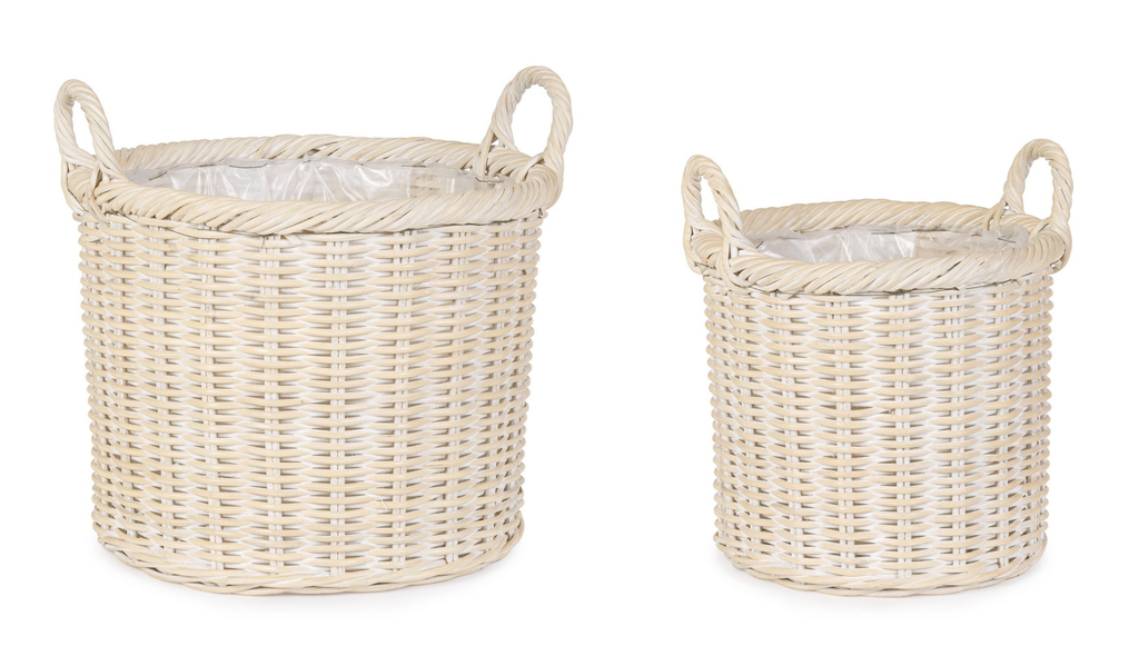 Corbeille en Rotin - Randy (blanchie)