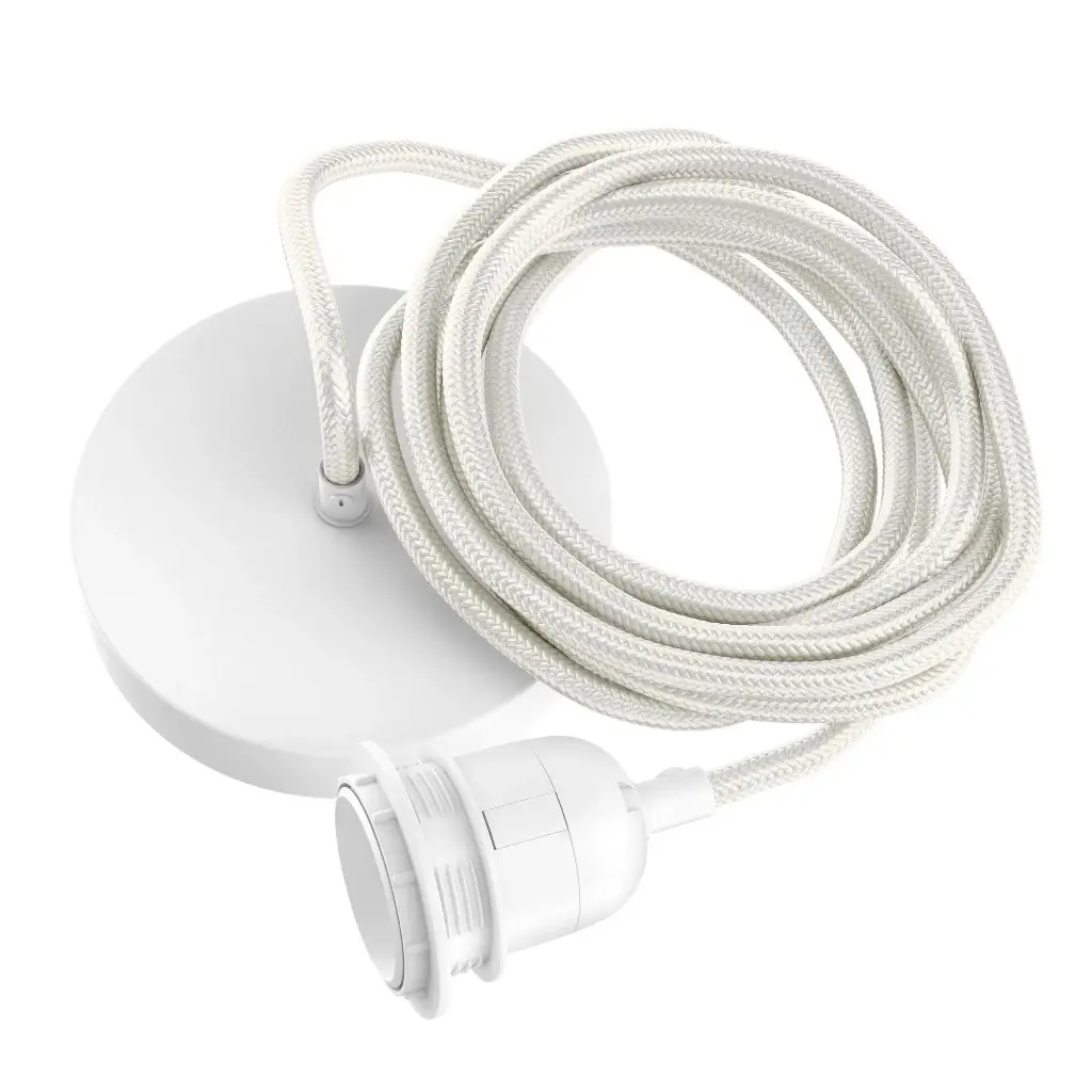 Lampe Suspension - Coton Blanc