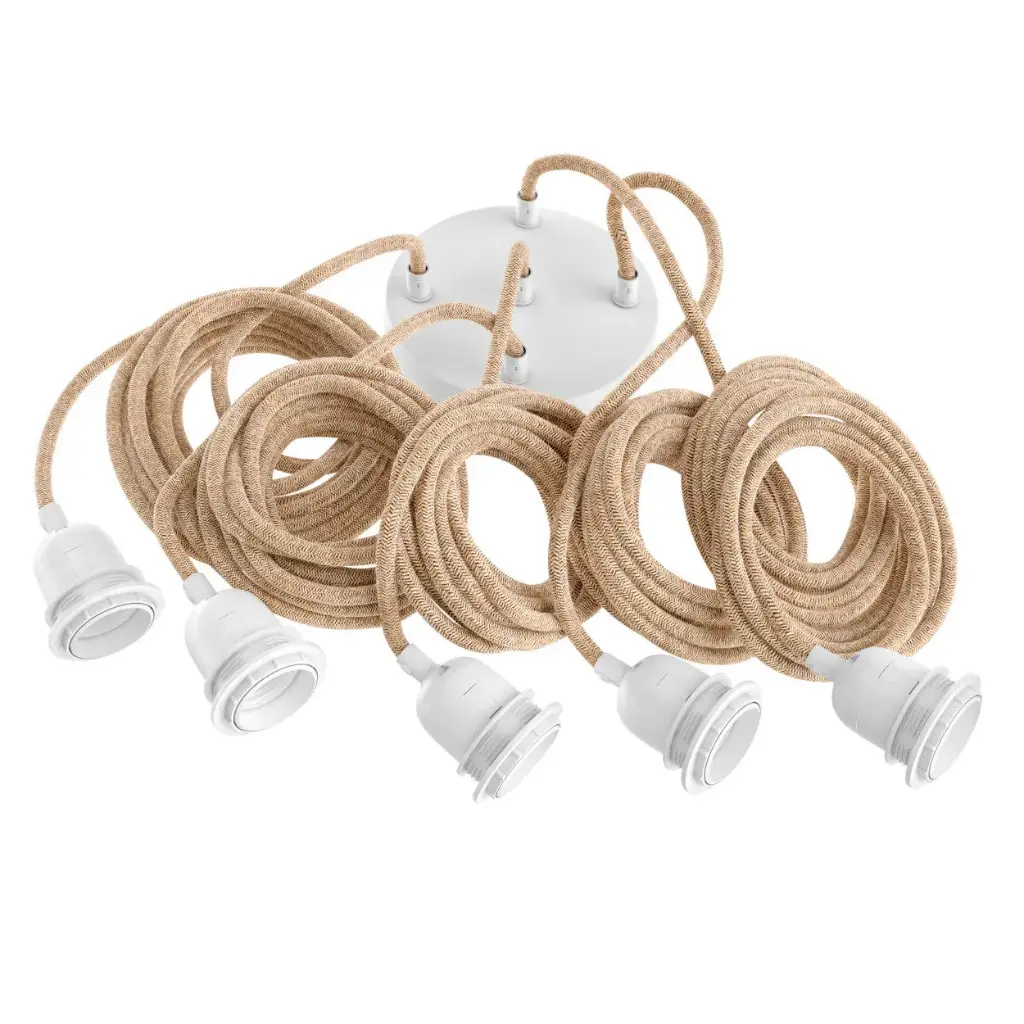 Lampe Suspension - Corde (5 douilles)