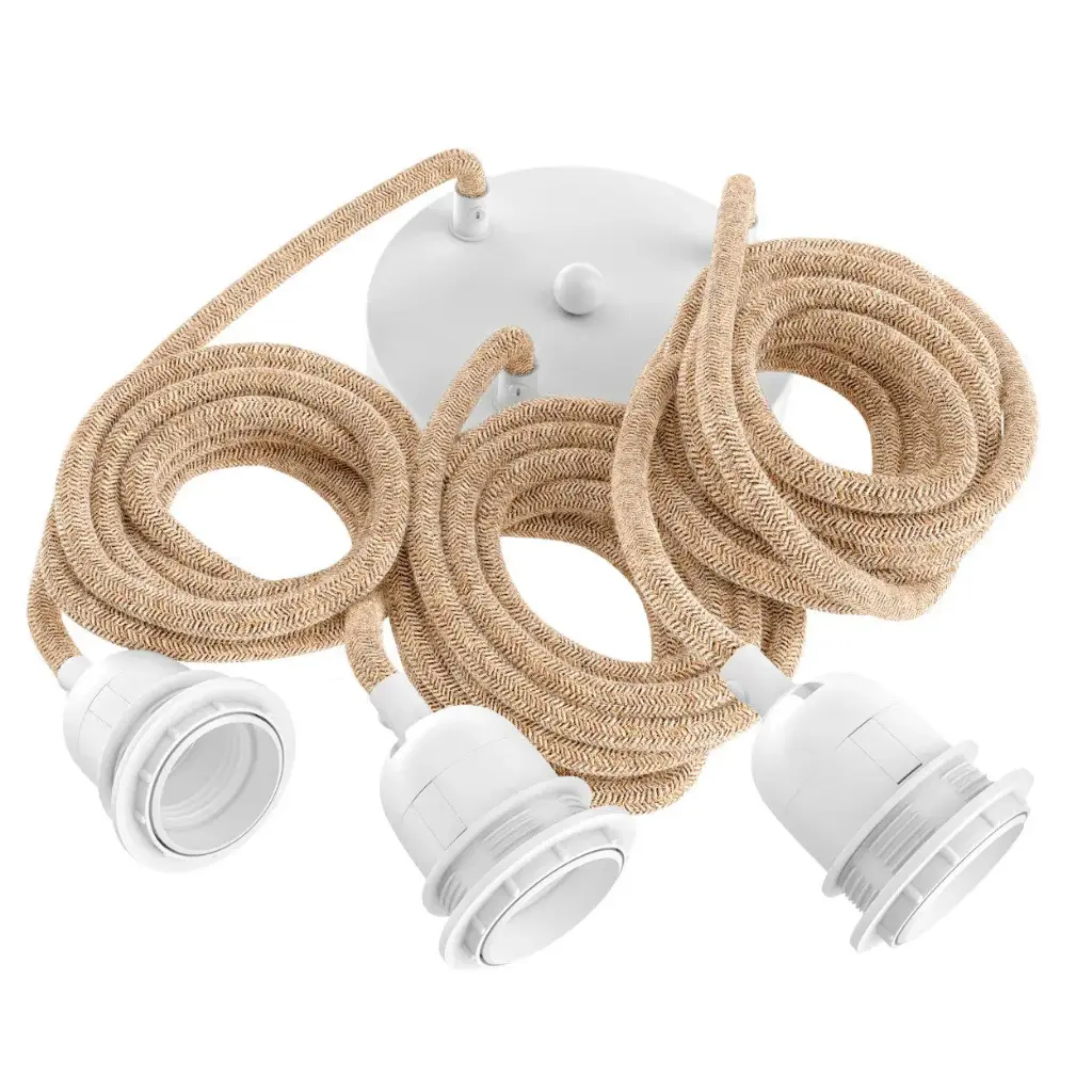 Lampe Suspension - Corde (3 douilles)