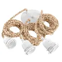 Lampe Suspension - Corde (3 douilles)