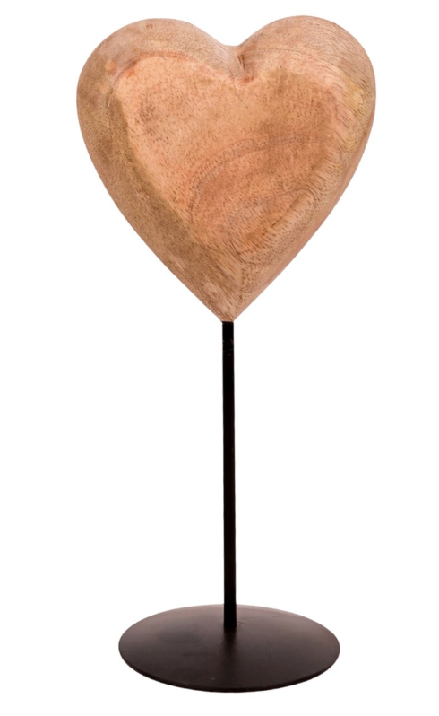 Coeur en Bois sur Socle - Corty