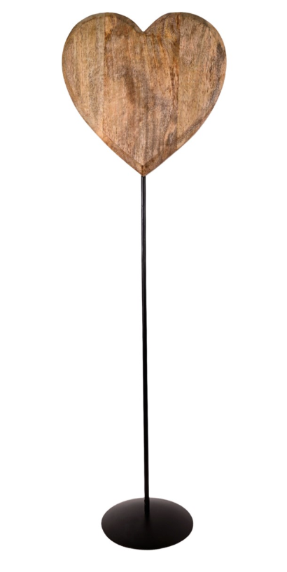 Coeur en Bois sur Socle - Longo