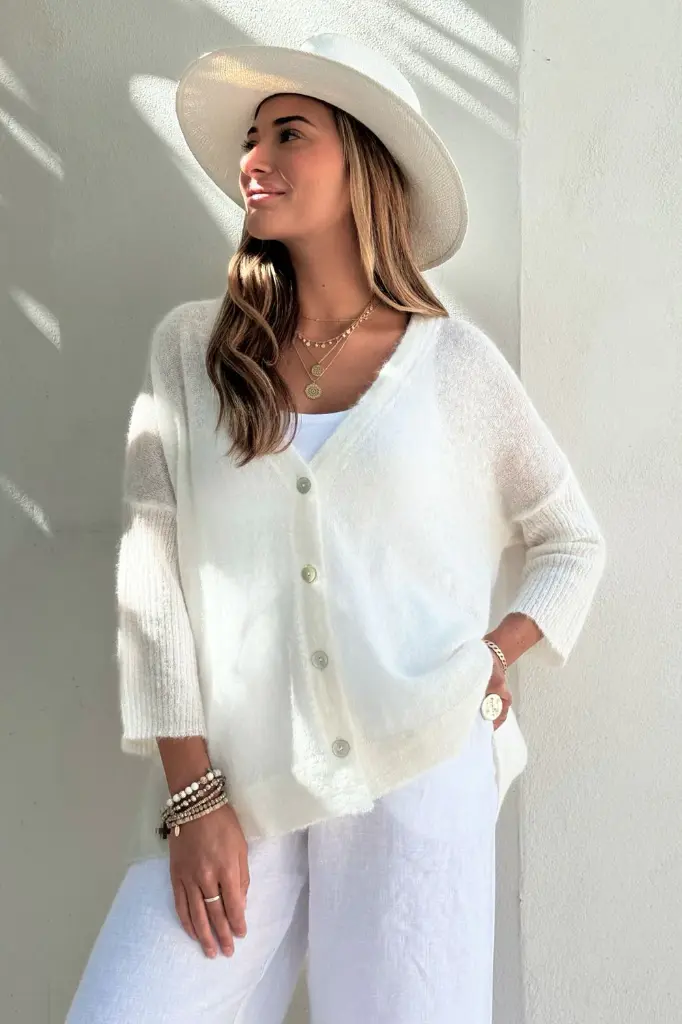 BYPIAS - Cardigan Isadora (white)