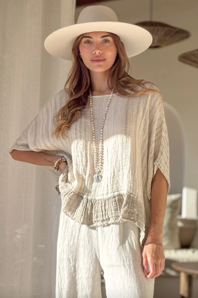 BYPIAS - Blouse Costa Mesh (sand)