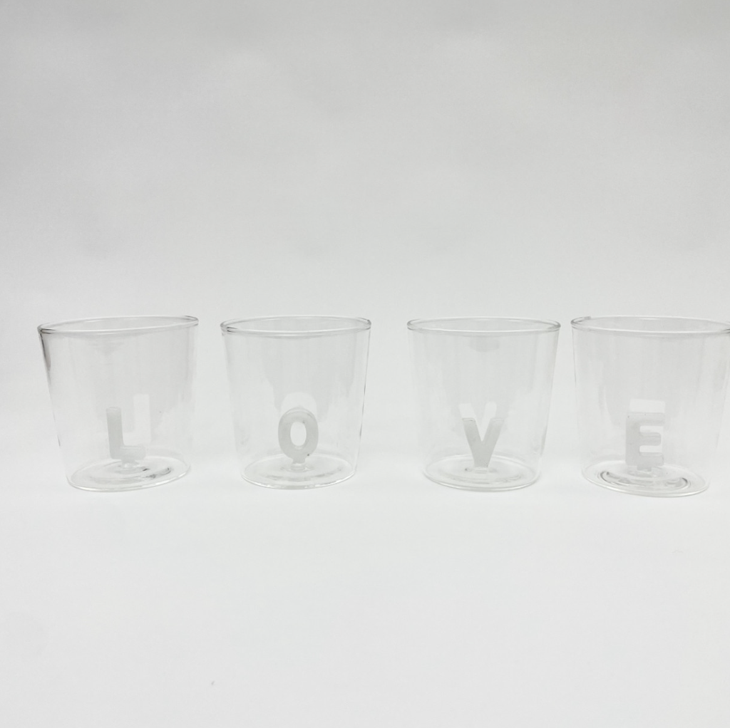 Verre à Eau - Love (Set de 4 pcs)