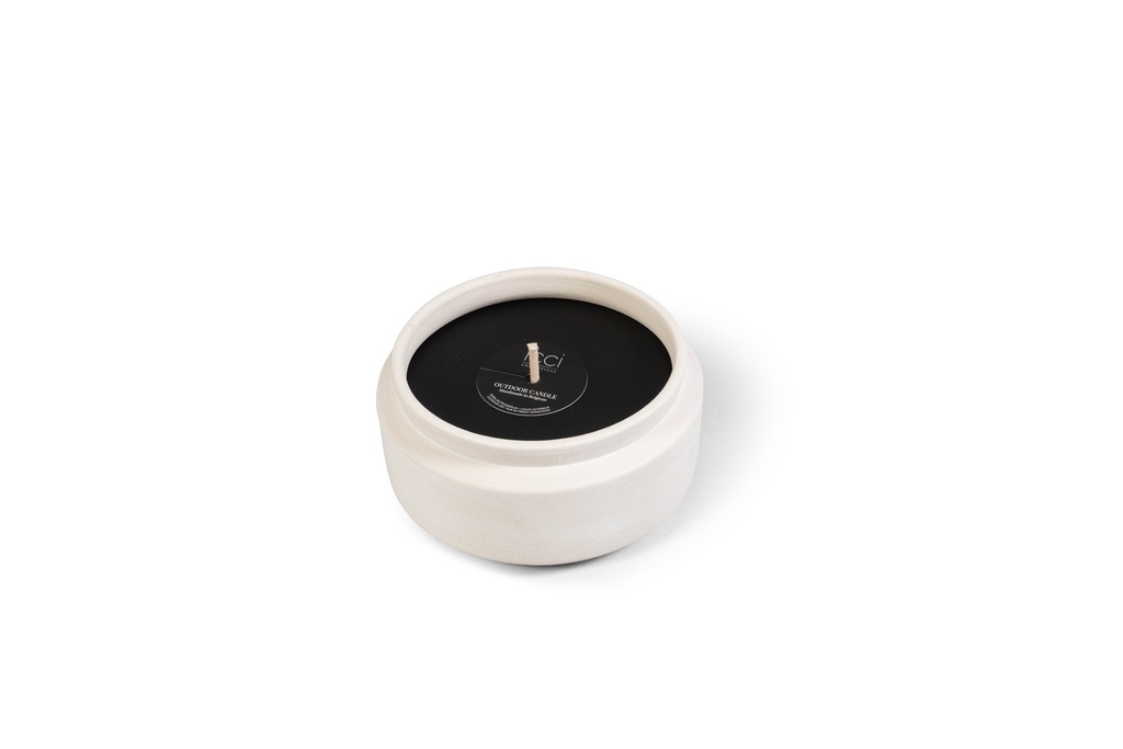 Bougie Outdoor - Bowl Mat Cream (petit)