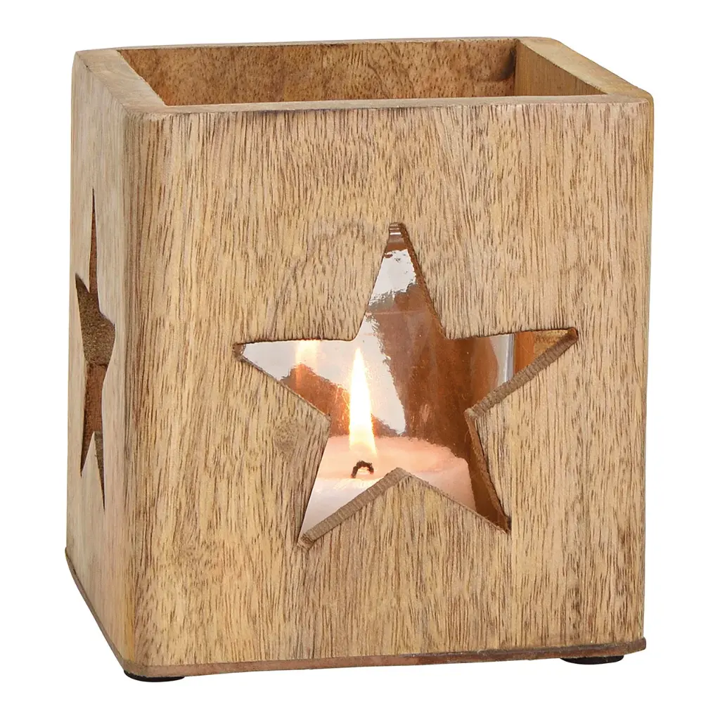 Photophore en Bois - Étoile (grand)