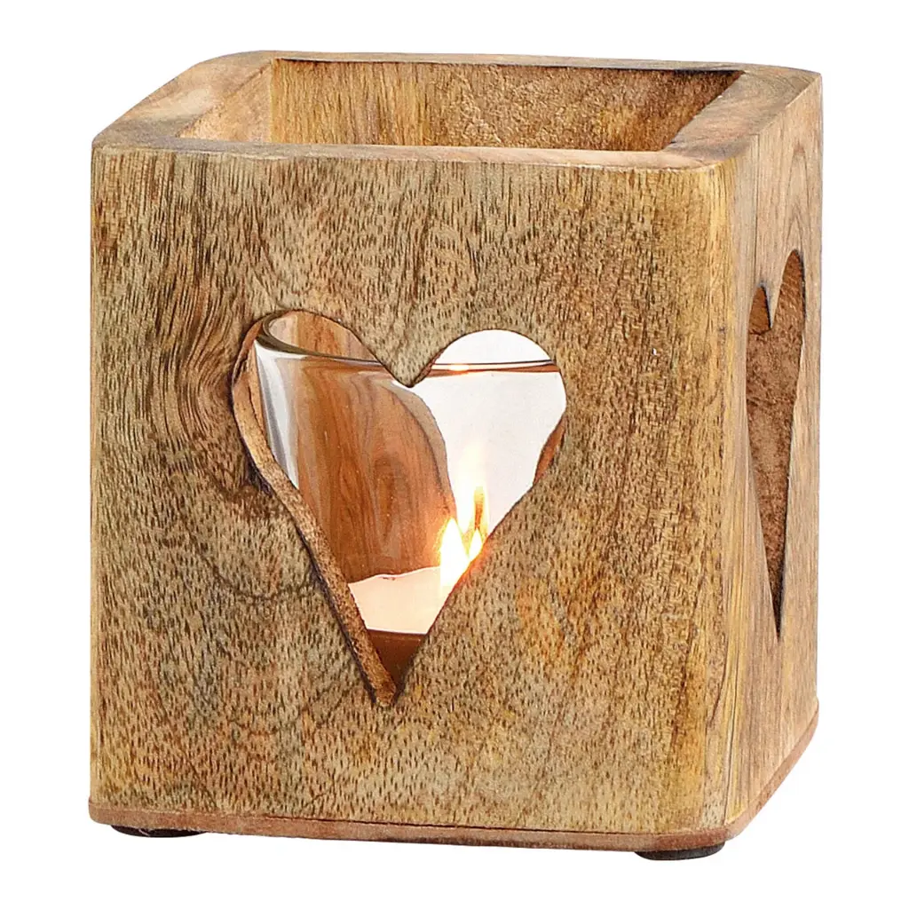 Photophore en Bois - Coeur (petit)