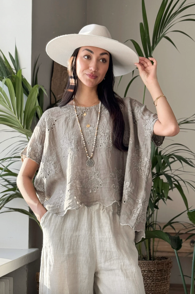 BYPIAS - Blouse Delphie (taupe)