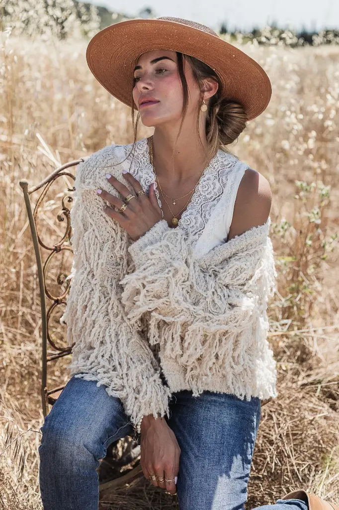 BYPIAS - Cardigan Coachella (off white)