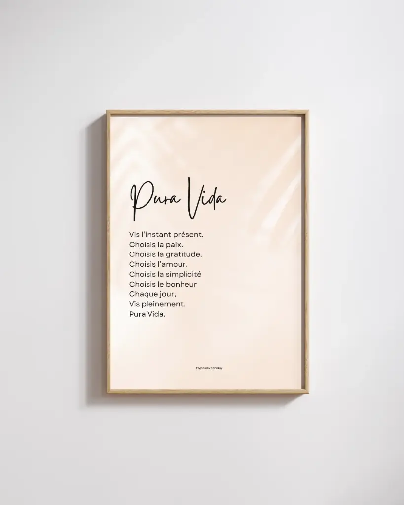 Affiche Mantra A5 "Pura Vida"