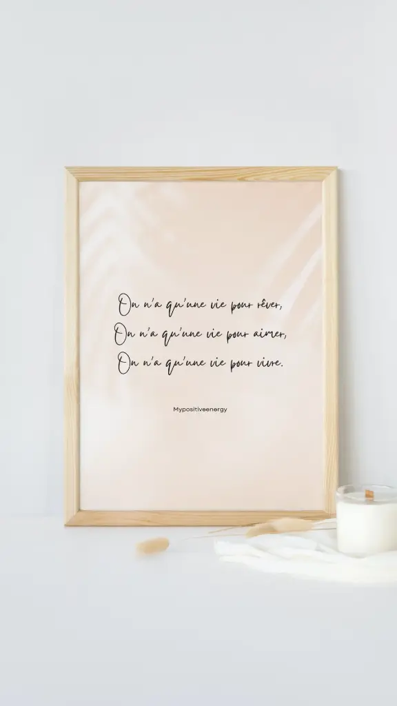Affiche Mantra A5 "On n'a qu'une vie pour rêver, On n'a ..."