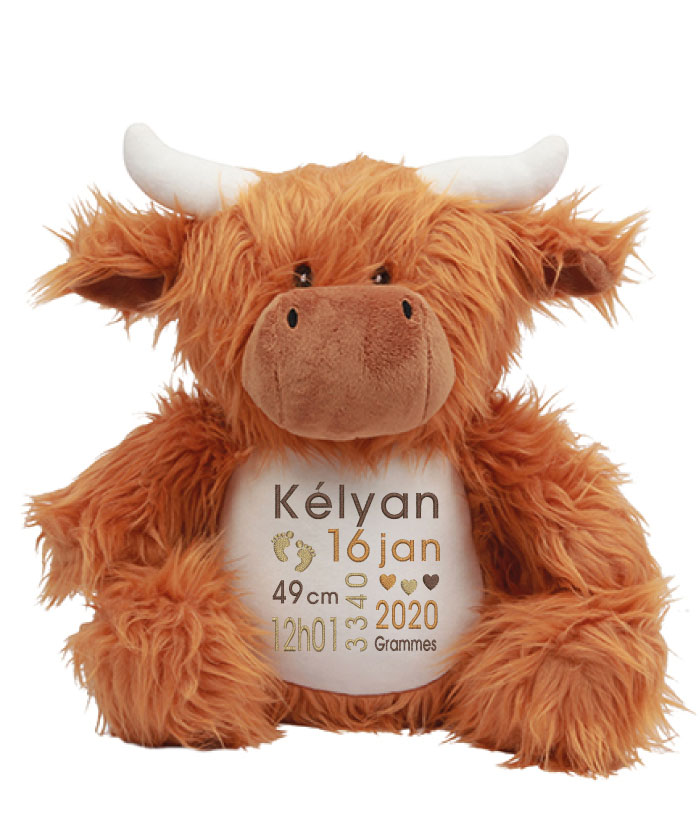 Peluche personnalisable Vache Highland