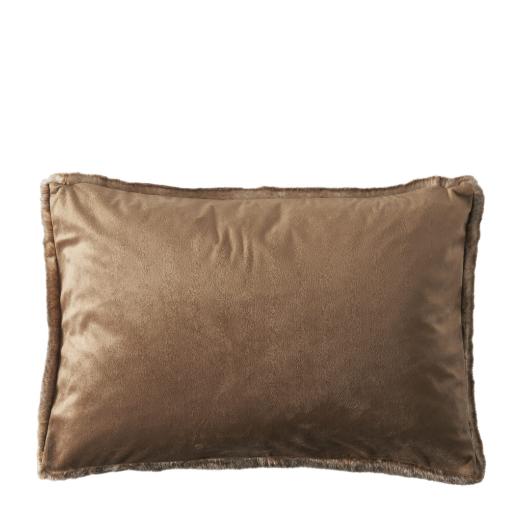 Housse de coussin Sable Fausse fourrure 65x45 cm