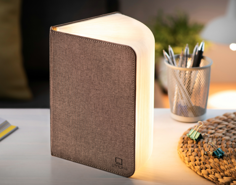 [78543] Lampe - Livre Grand (lin) (Brun Café)