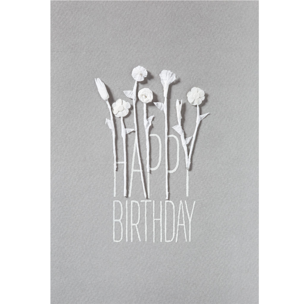 Carte de voeux Happy Birthday Gris