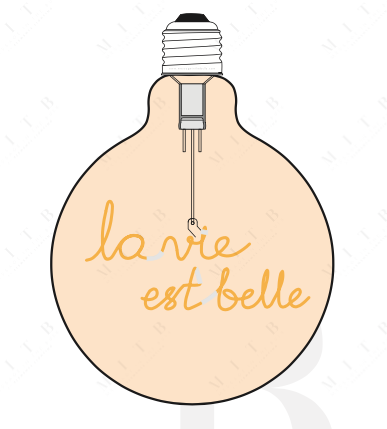 Ampoule Elio - La vie est belle (ambrée, à suspendre)