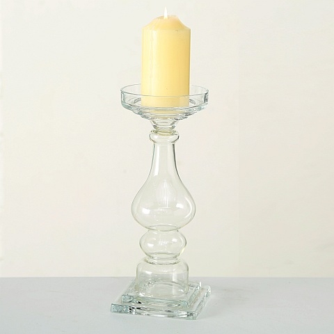 Bougeoir pilier en verre Deven (petit)