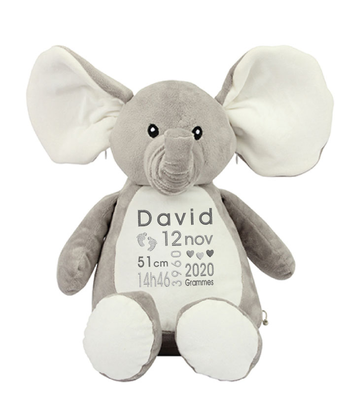 Peluche personnalisable Eléphant