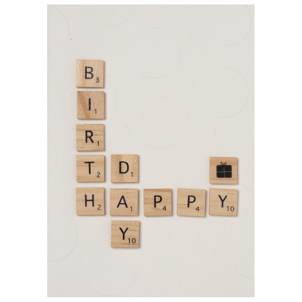 Carte de voeux - Happy Birthday Scrabble