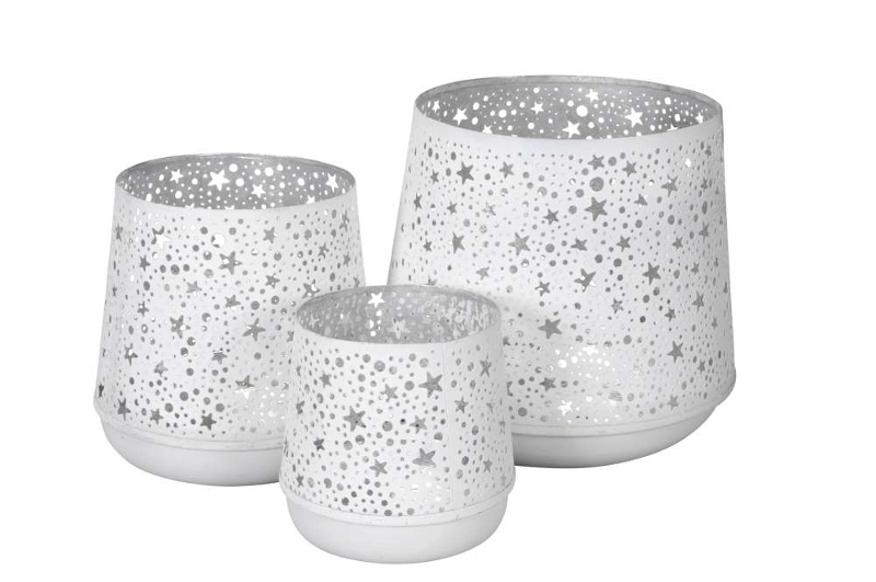 Photophore Blanc - Etoiles