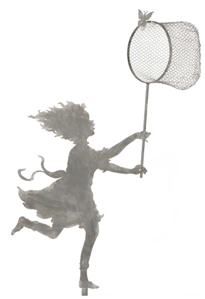 Pic de Jardin - Enfant Chasseur de Papillons (gris)