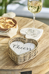 Sous-Verre en Bois - Coeur