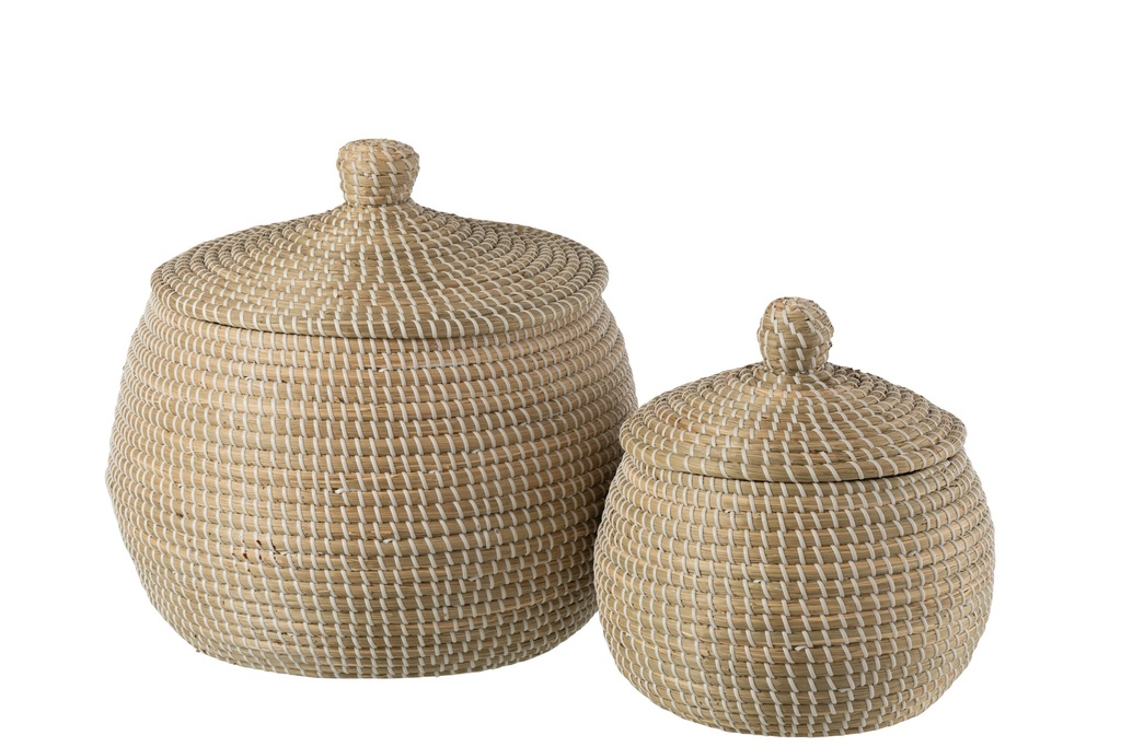 Panier Rond en Fibre Naturelle (Grand)