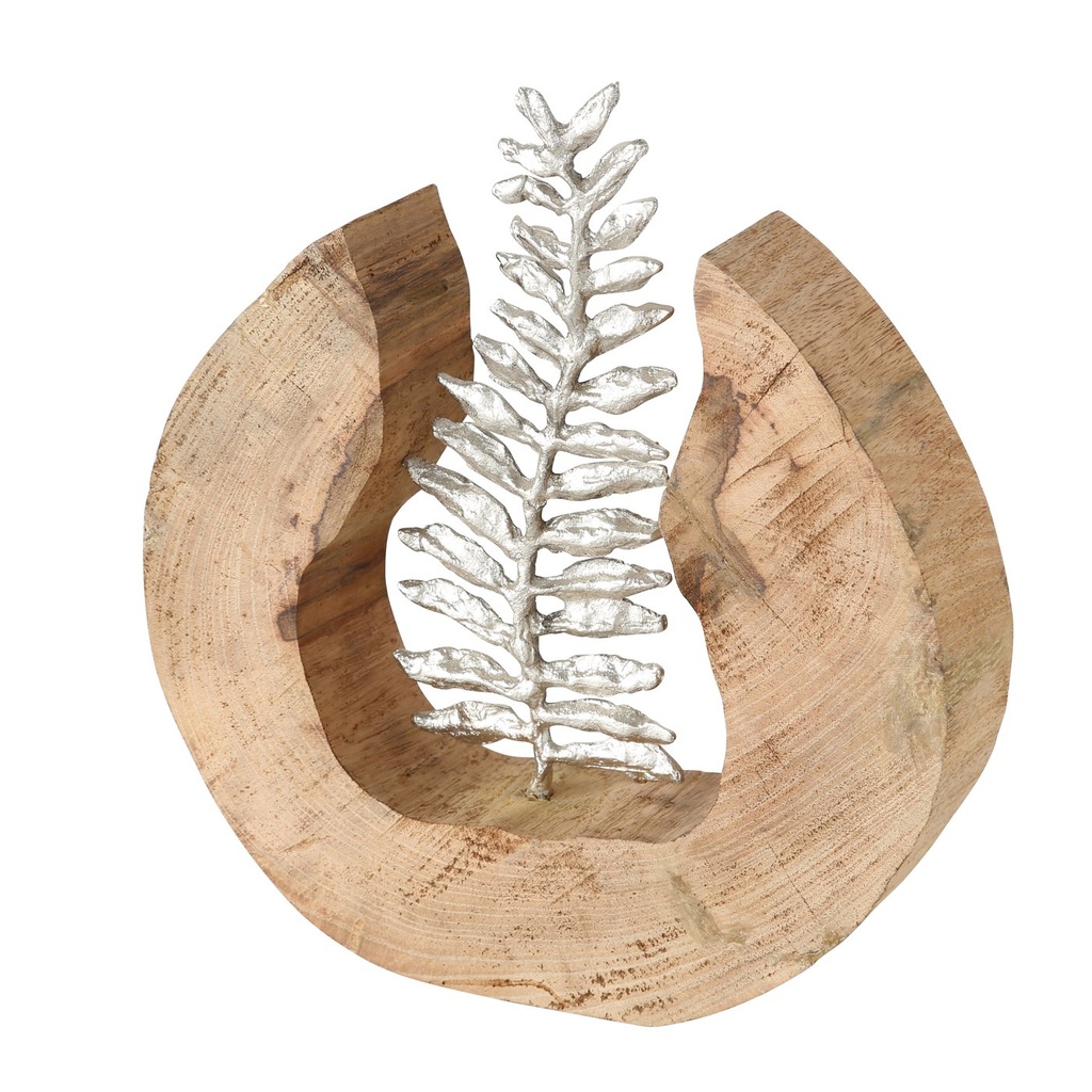 Décoration à Poser - Feuille sur Socle Bois