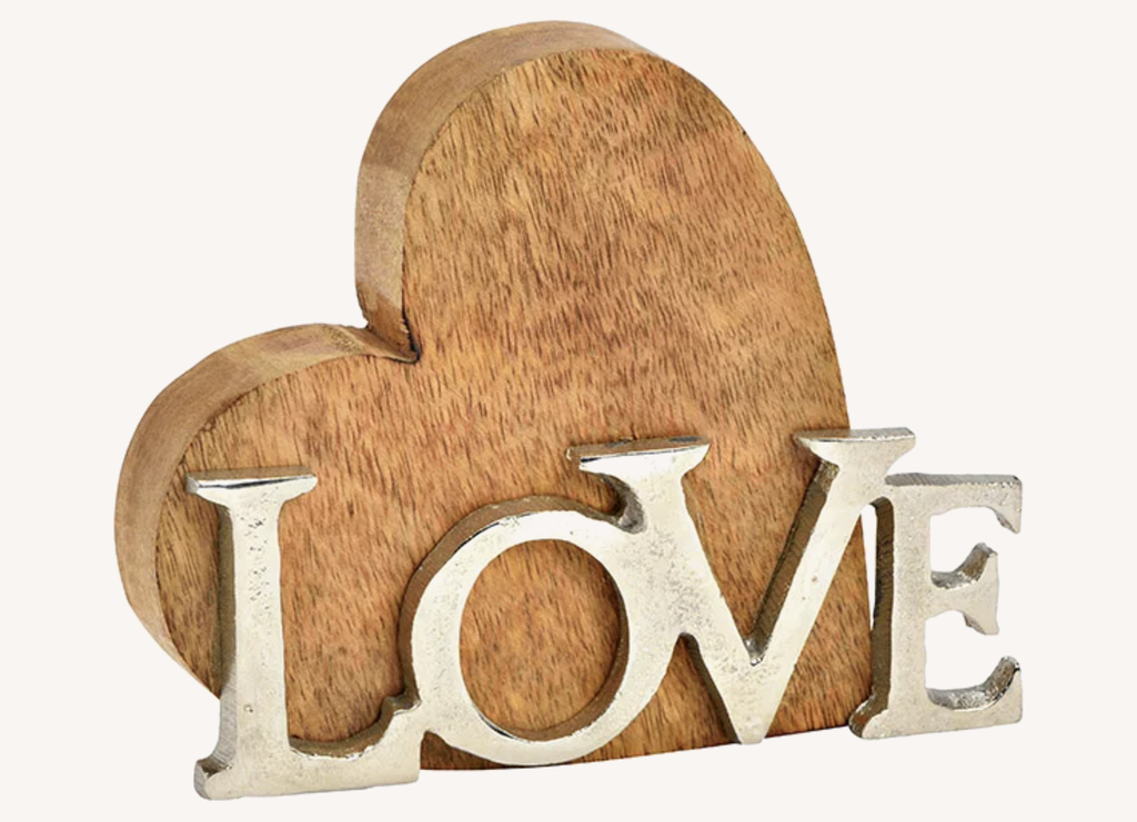 Décoration à Poser - Coeur en Bois Love
