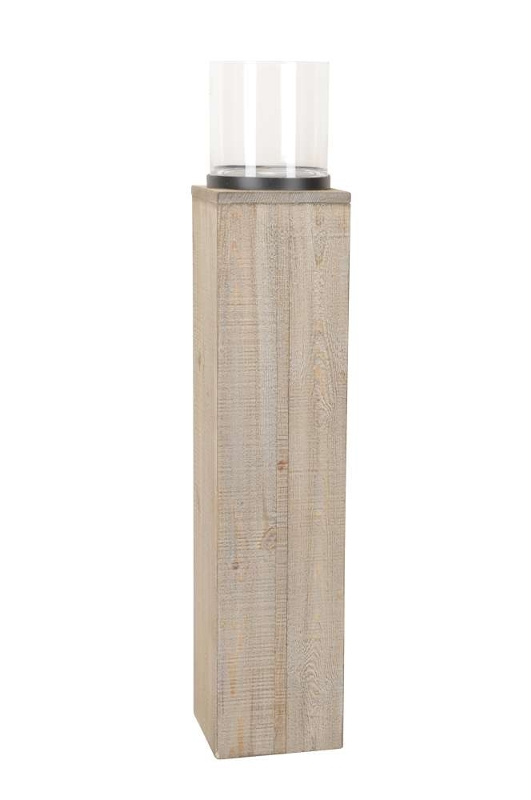 Colonne en Bois avec un Verre