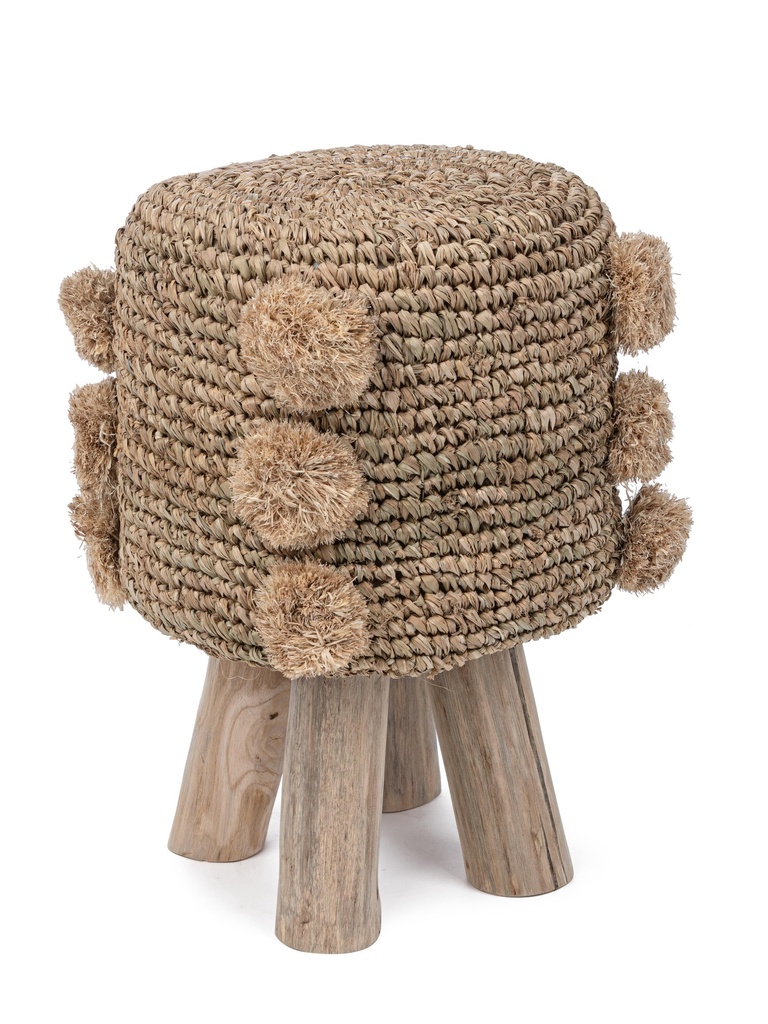 Tabouret avec pompons