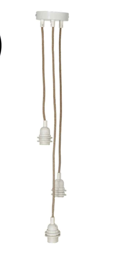 Lampe Suspension - Douille Blanche (3 câbles)