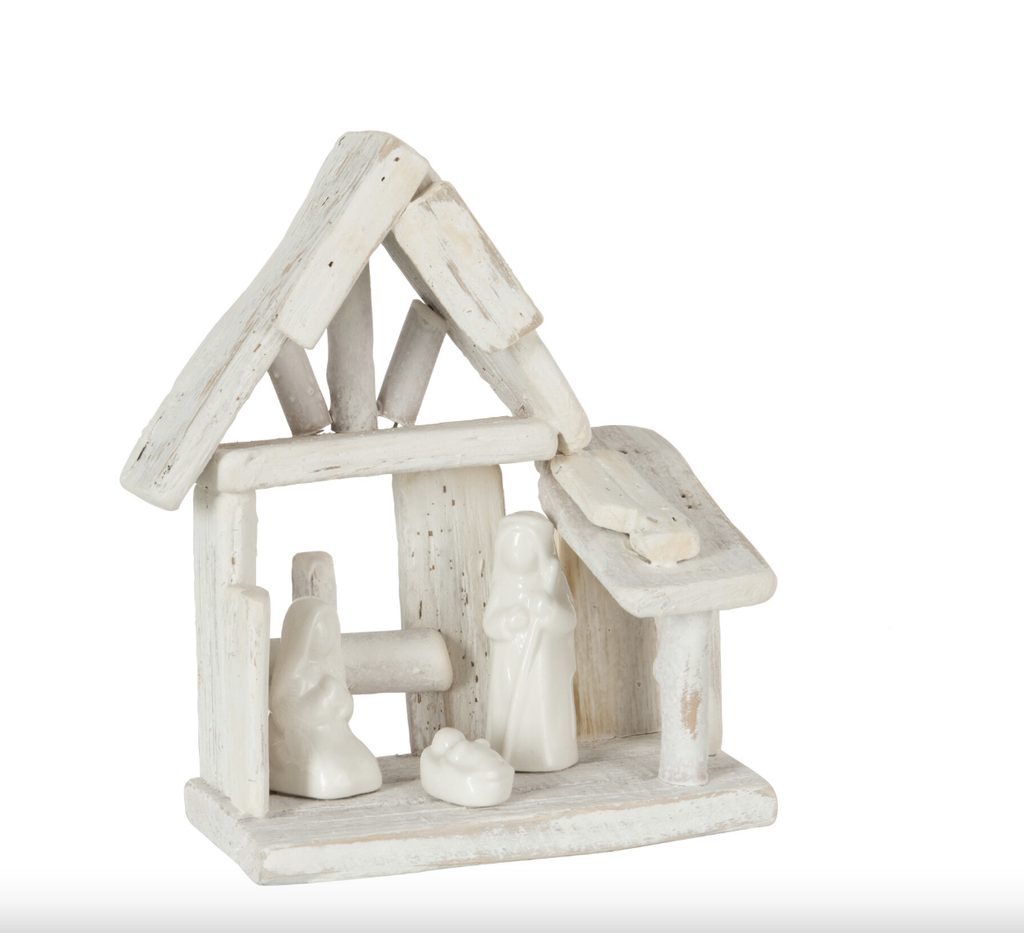 Crèche en Bois - Blanc