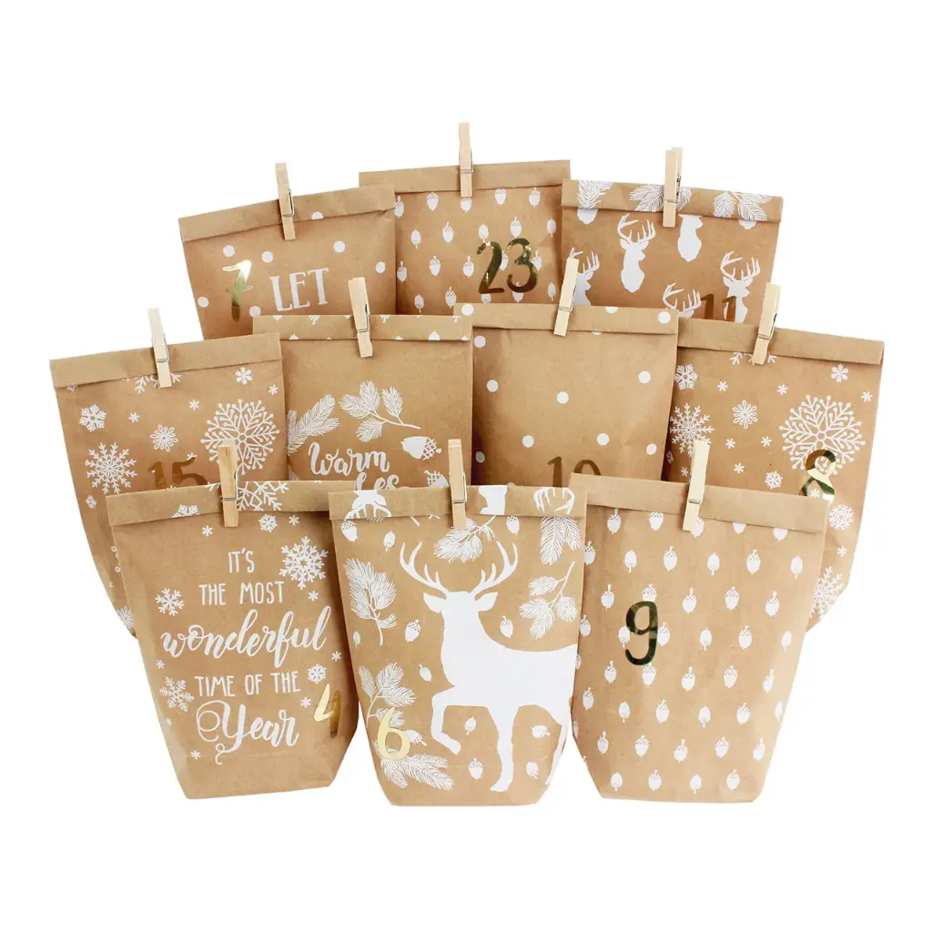 Calendrier de l'Avent - Sachets Kraft