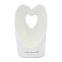 Porte-Cuillère en Porcelaine - Coeur
