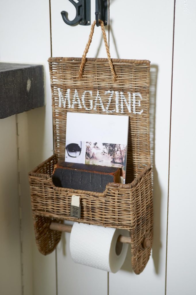 Porte-papier toilette en rotin