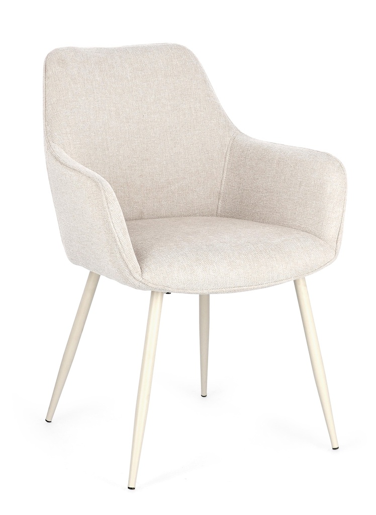 Chaise avec Accoudoirs - Cora (Beige/beige)