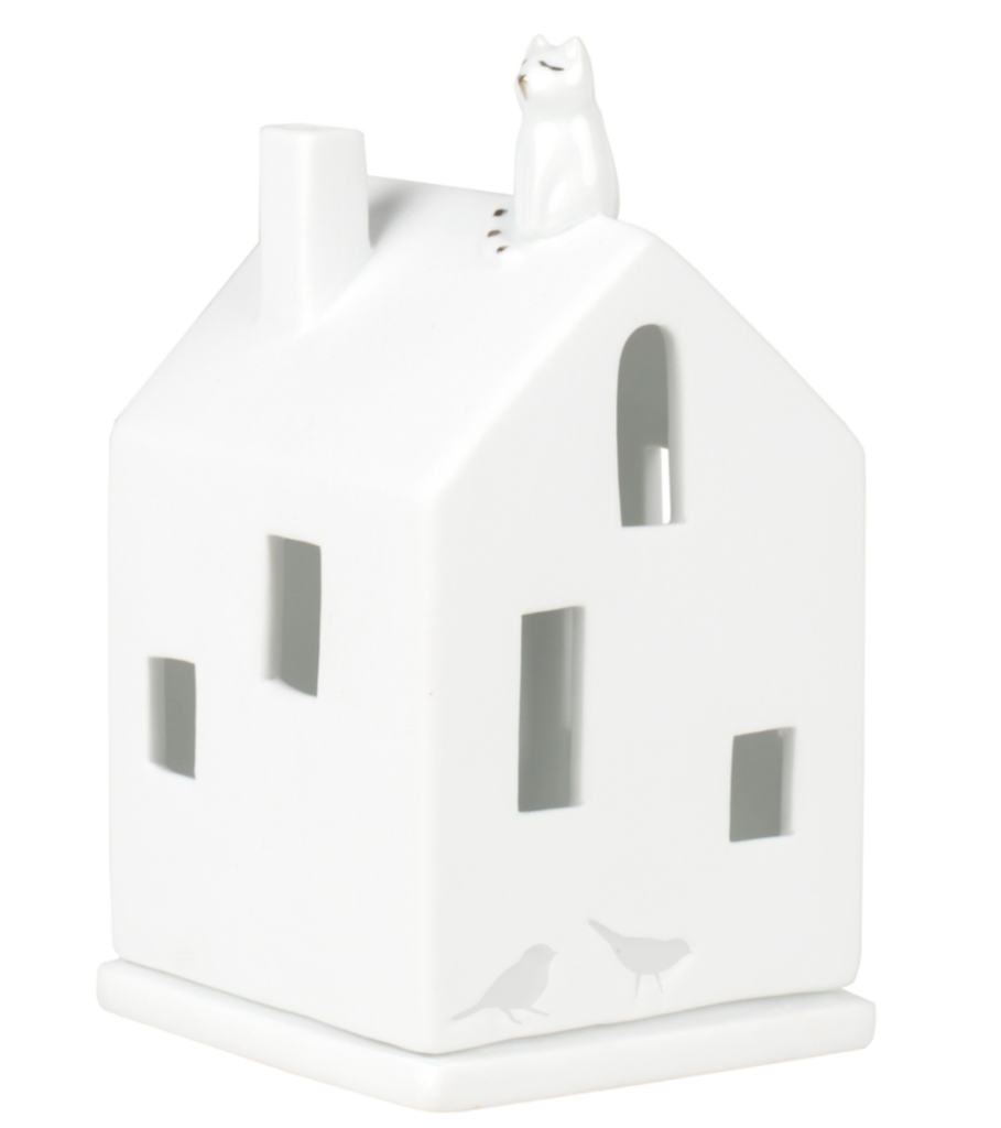 Photophore en Porcelaine - Maison & Chat