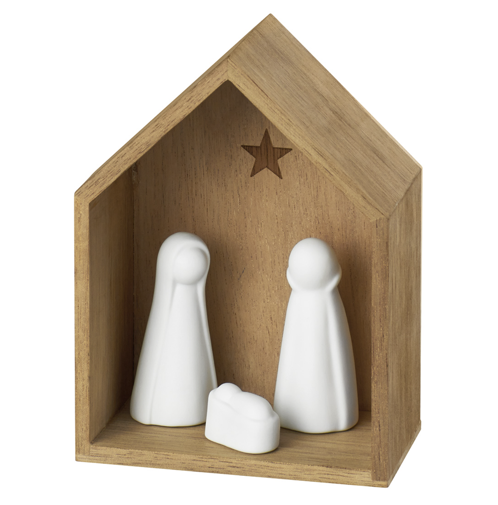 Crèche en Porcelaine & Bois