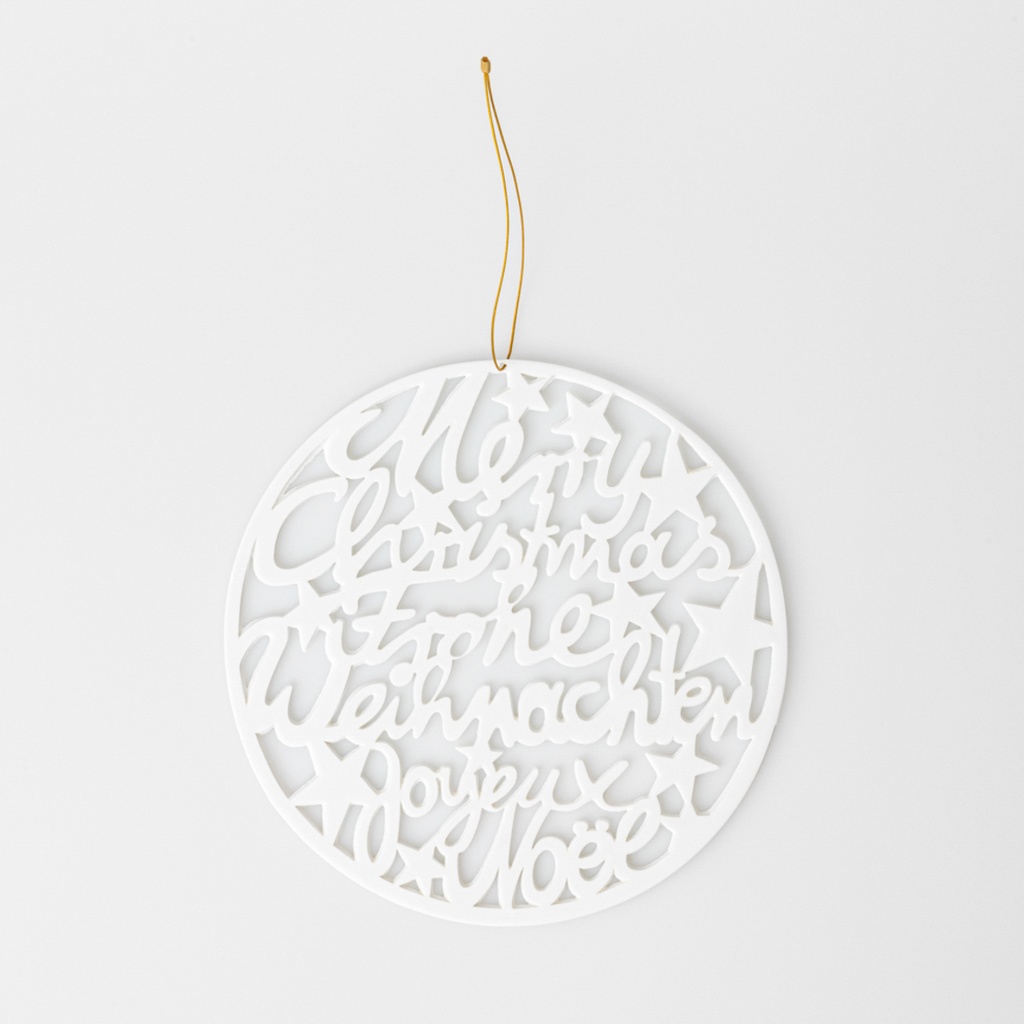 Suspension en Porcelaine - Joyeux Noël